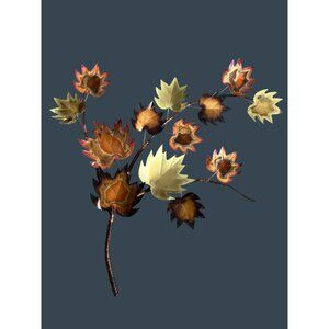 MCM Brass Copper Tone Metal Maple Leaf Sculpture Patina VTG Brutalist Wall Art L